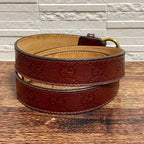 Gucci GG Guccissima Buckle Belt Gold Leather Bordeaux — view 2