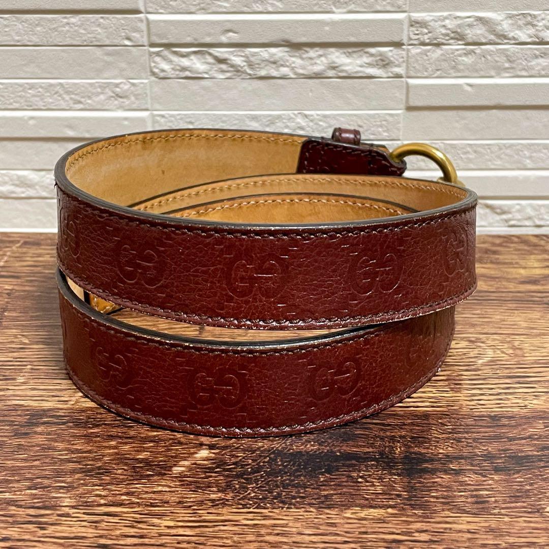 Gucci GG Guccissima Buckle Belt Gold Leather Bordeaux — view 2