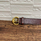 Gucci GG Guccissima Buckle Belt Gold Leather Bordeaux — view 7