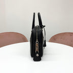Prada Saffiano Leather Triangle Logo Handbag Black — view 2