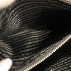 Prada Saffiano Leather Triangle Logo Handbag Black — view 8