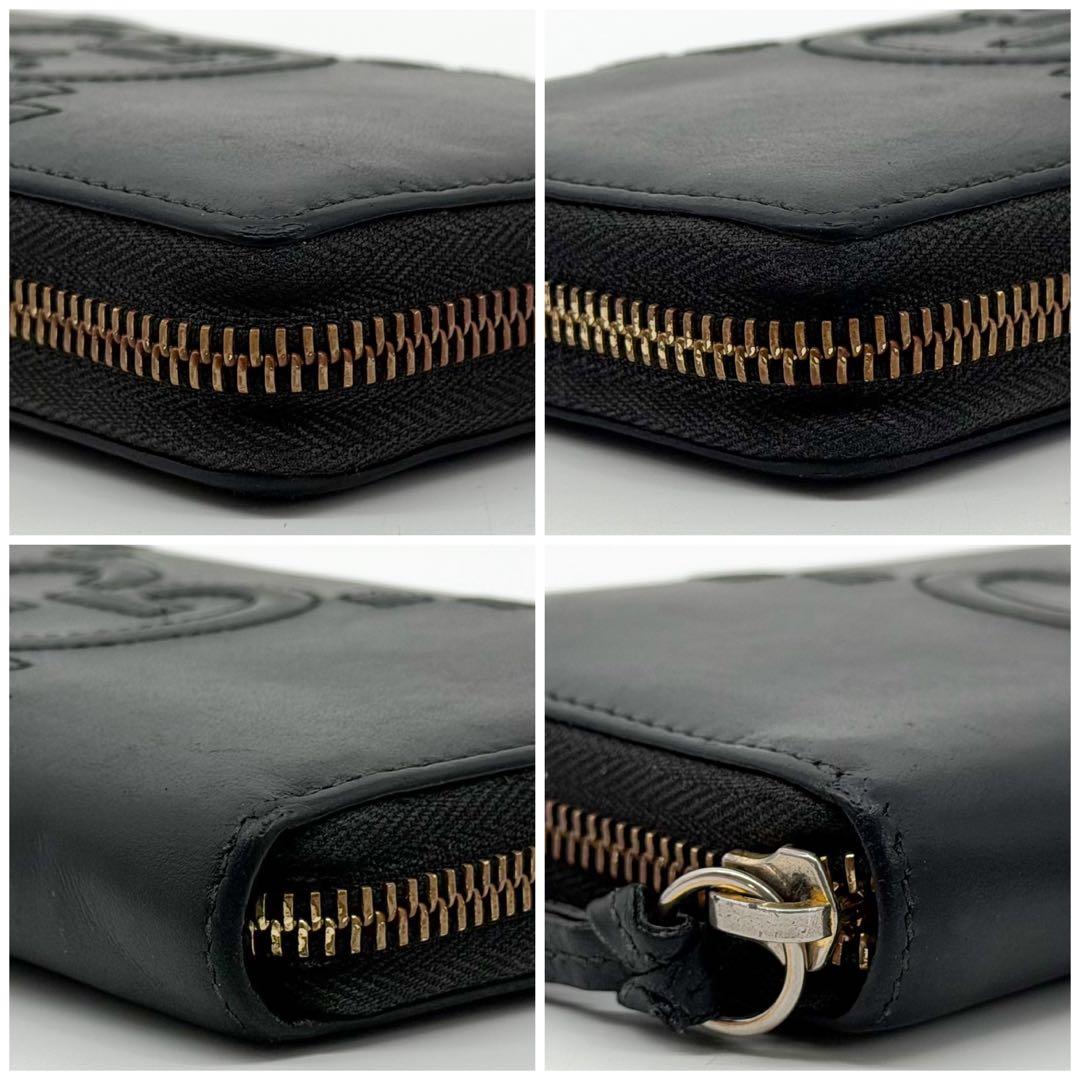 Gucci Jumbo GG Embossed Zip Around Wallet Black — view 5