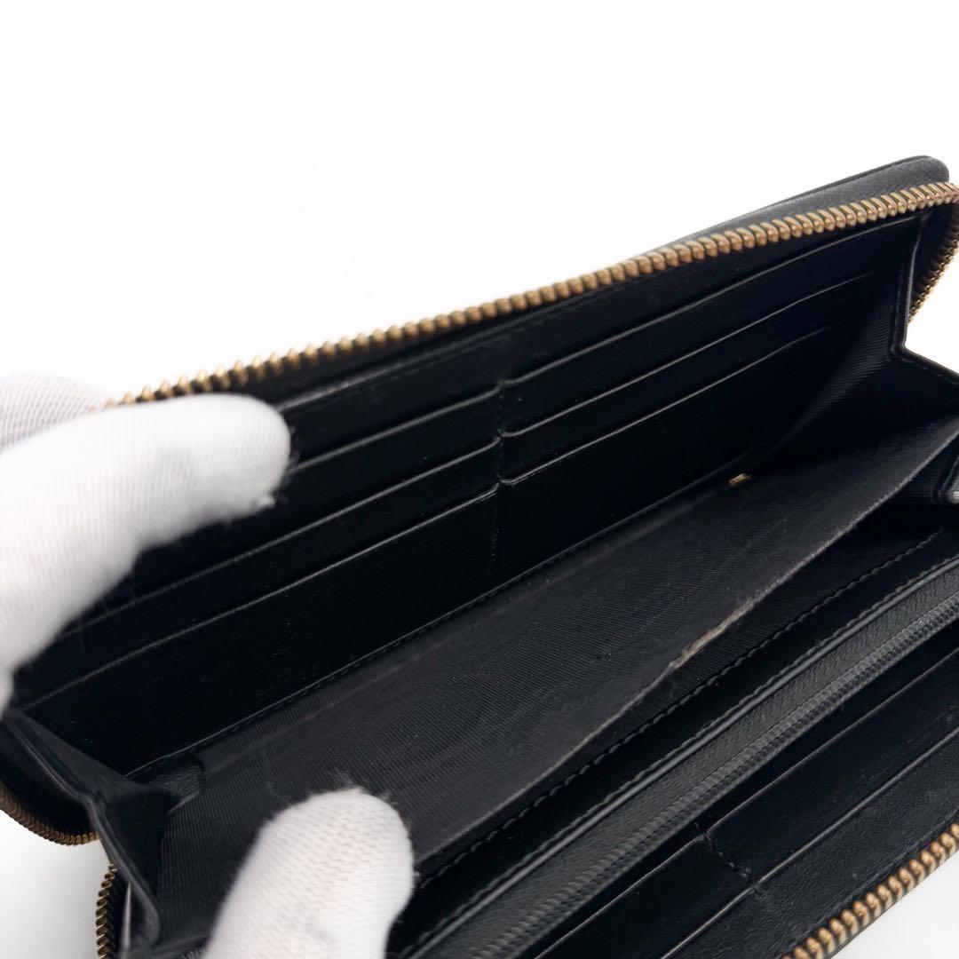 Gucci Jumbo GG Embossed Zip Around Wallet Black — view 7