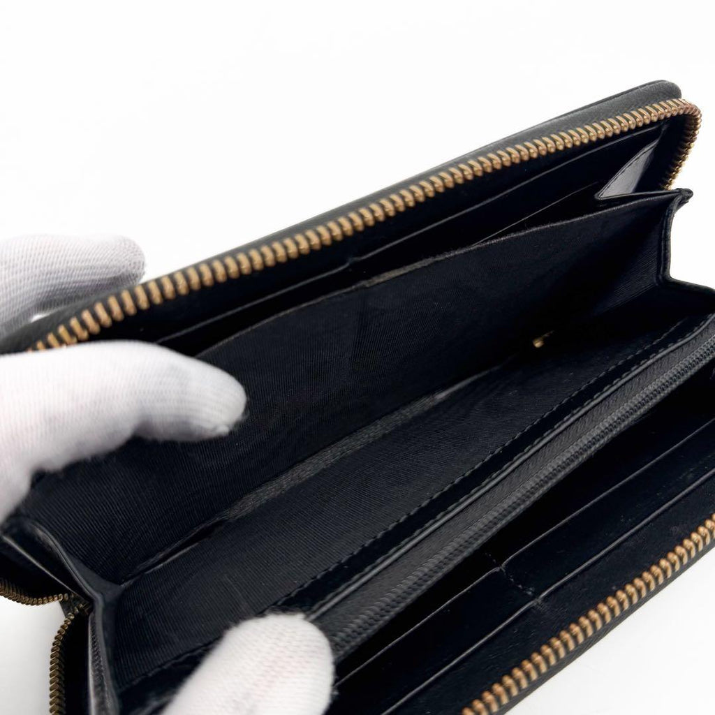 Gucci Jumbo GG Embossed Zip Around Wallet Black — view 8