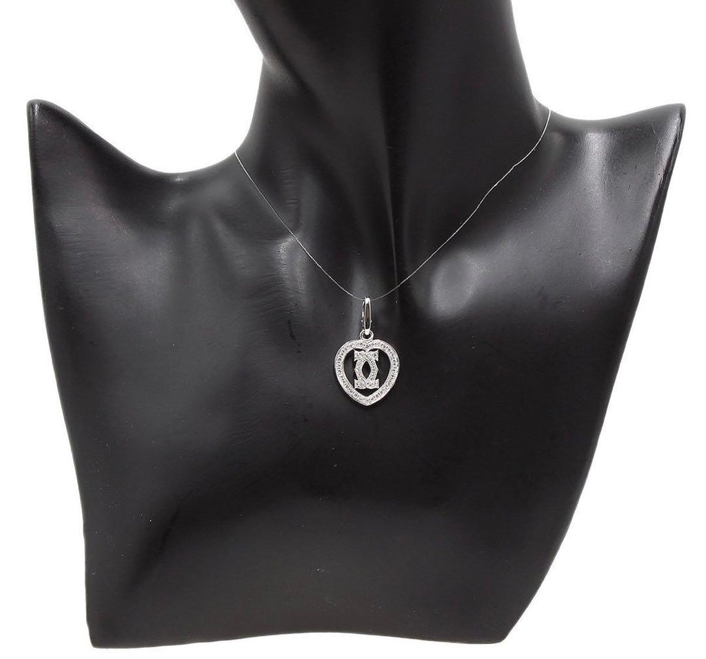 Cartier 18K White Gold Diamond 2C Necklace Top