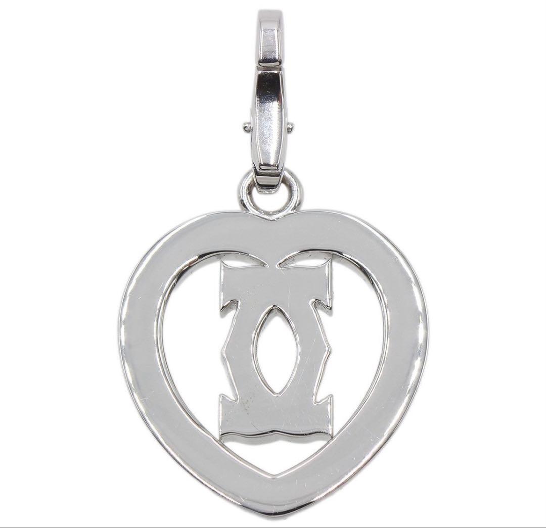 Cartier 18K White Gold Diamond 2C Necklace Top