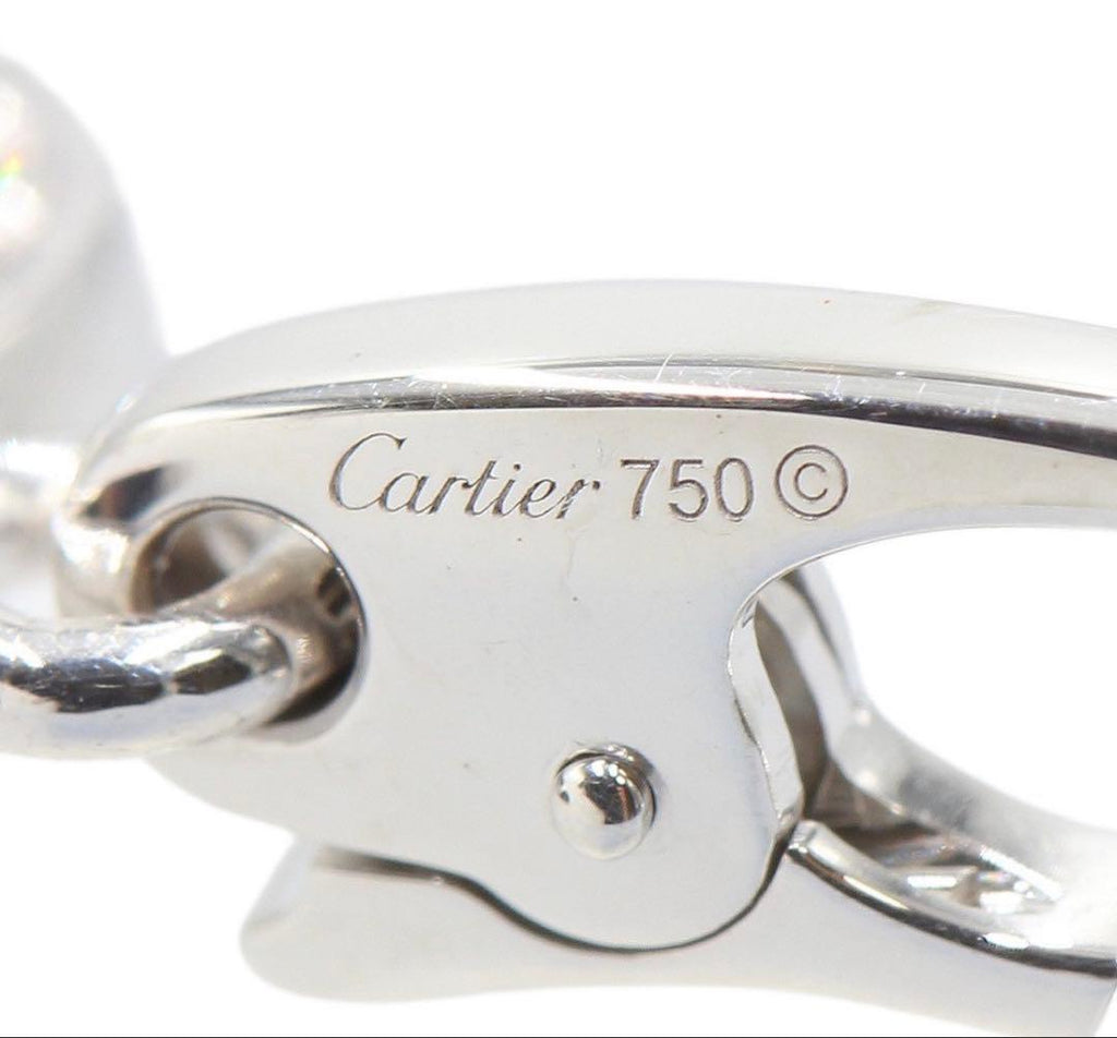 Cartier 18K White Gold Diamond 2C Necklace Top