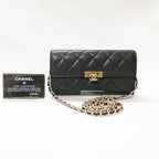 Chanel Class Coco Lock Caviar Leather Wallet Chain Shoulder Bag