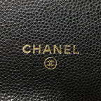 Chanel Class Coco Lock Caviar Leather Wallet Chain Shoulder Bag — view 5