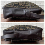 Fendi Canvas Leather Zucca Pattern Shoulder Bag Brown — view 4