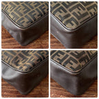 Fendi Canvas Leather Zucca Pattern Shoulder Bag Brown — view 6