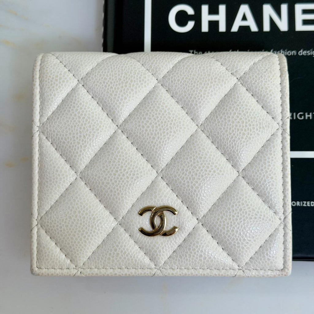 Chanel Quilted Caviar Leather Bifold Wallet
