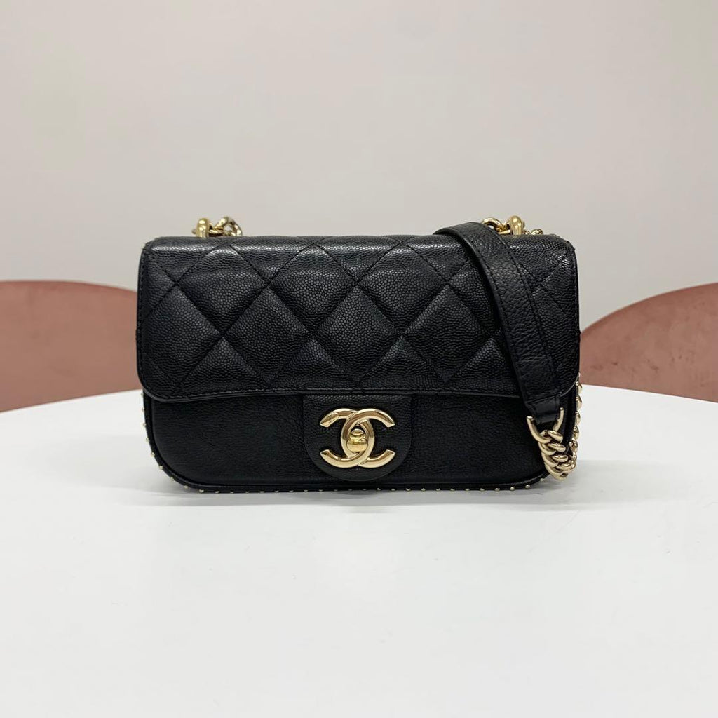 Chanel Quilted Single Flap CC Logo 2-Way Shoulder