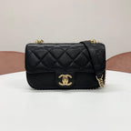Chanel Quilted Single Flap CC Logo 2-Way Shoulder