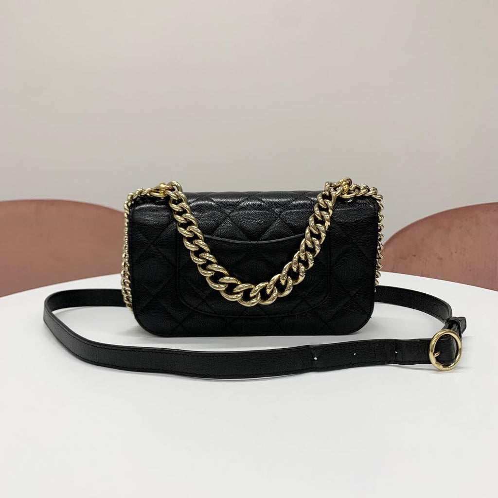 Chanel Quilted Single Flap CC Logo 2-Way Shoulder — view 3