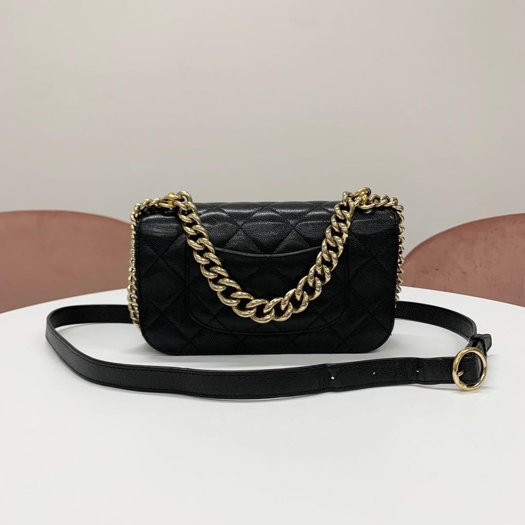Chanel Quilted Single Flap CC Logo 2-Way Shoulder — view 3