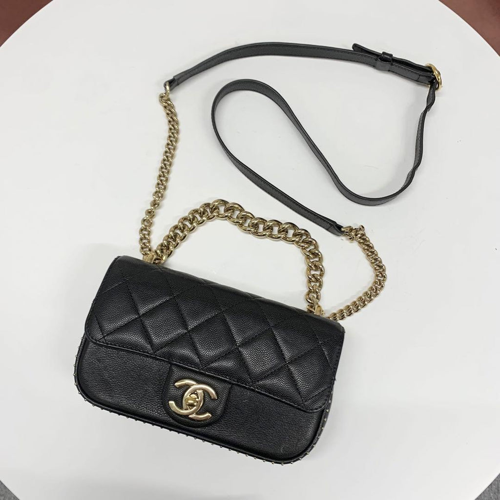 Chanel Quilted Single Flap CC Logo 2-Way Shoulder — view 5