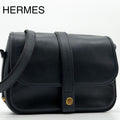 Hermes Rare Vintage Noumea Shoulder Bag Navy