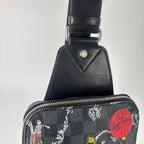 Louis Vuitton Super Damier Graphite Sling Bag Black — view 6