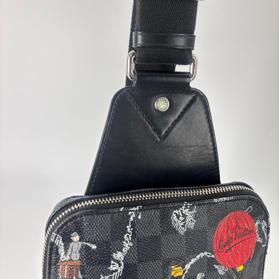 Louis Vuitton Super Damier Graphite Sling Bag Black — view 6
