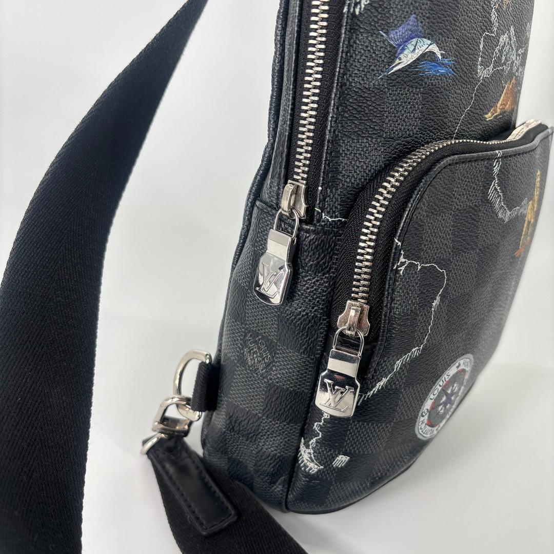 Louis Vuitton Super Damier Graphite Sling Bag Black — view 7