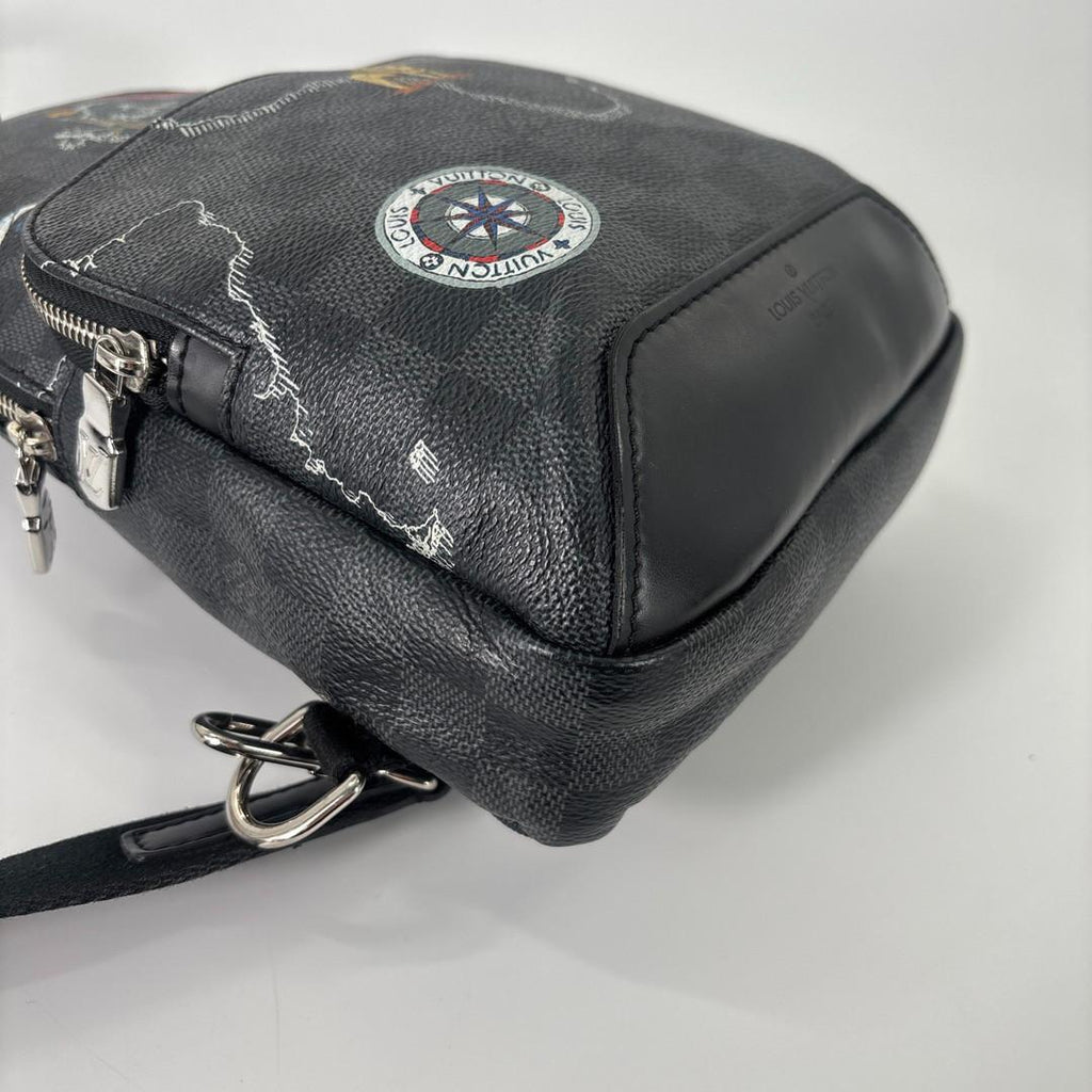Louis Vuitton Super Damier Graphite Sling Bag Black — view 8