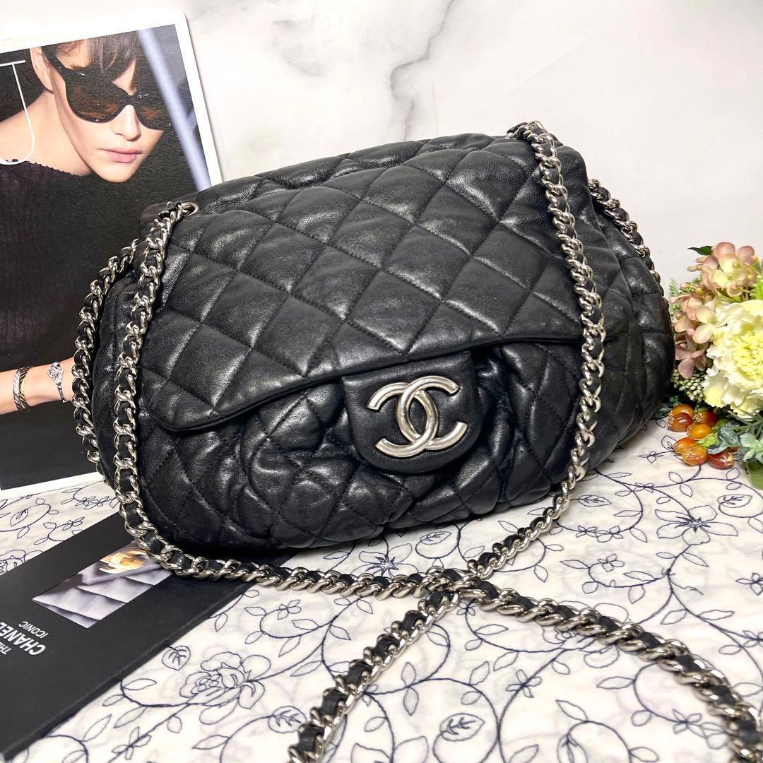 Chanel Chain Around Double Flap Quilted Black