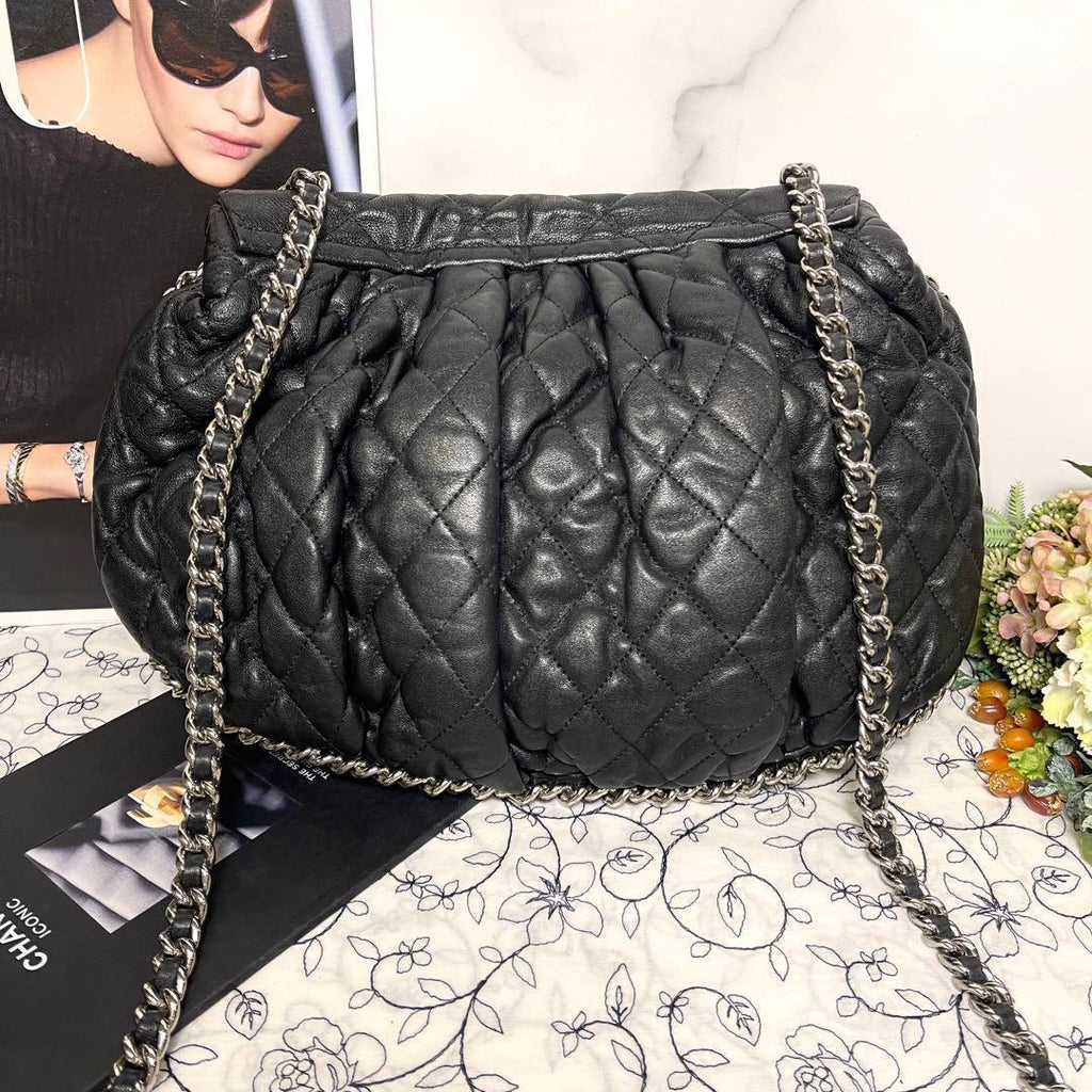 Chanel Chain Around Double Flap Quilted Black — view 2