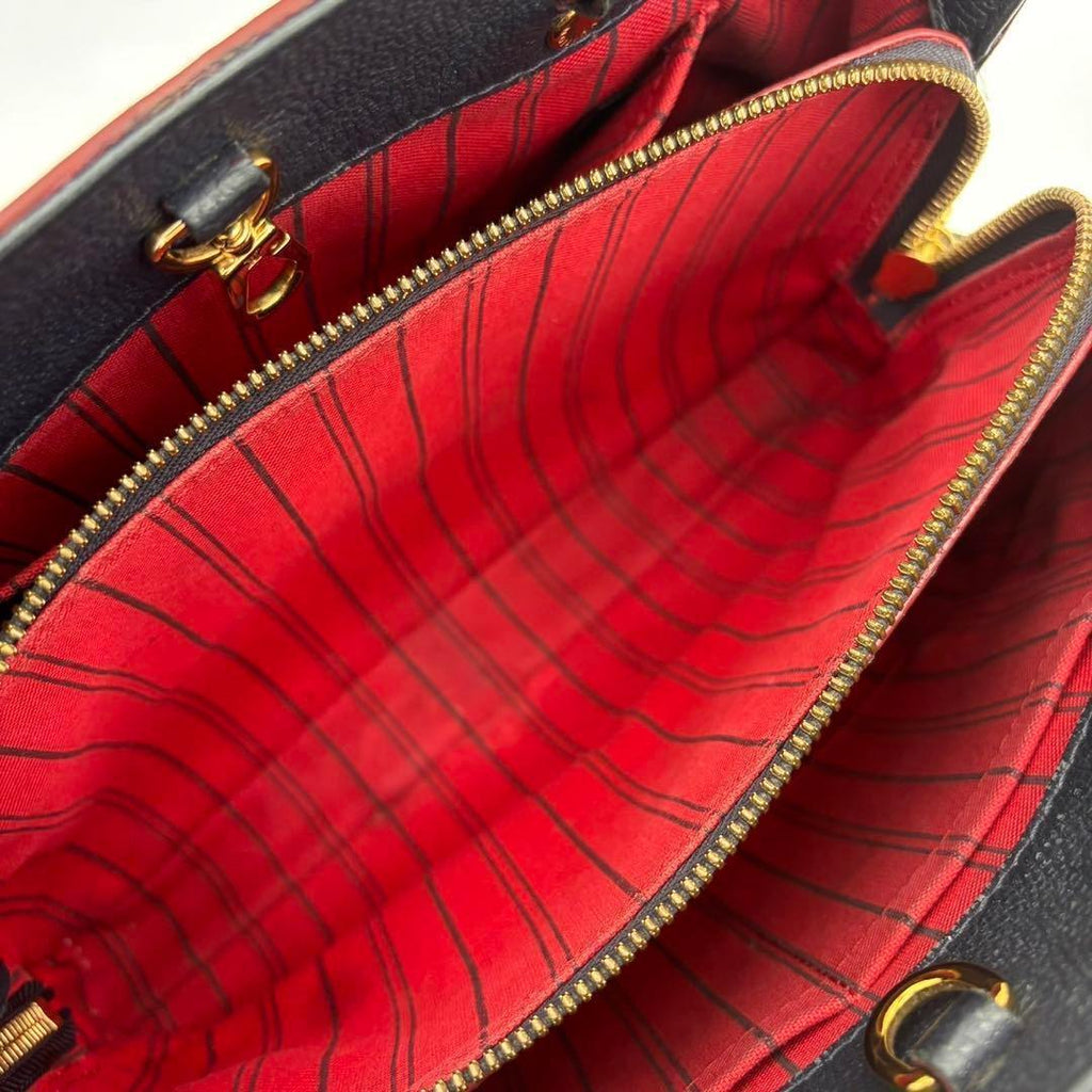 Louis Vuitton Montaigne BB Monogram Empreinte Navy Handbag — view 3