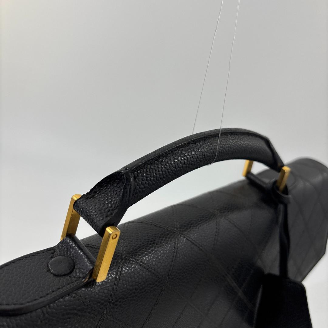 Chanel Bicolor Caviar Leather Business Briefcase Black — view 6