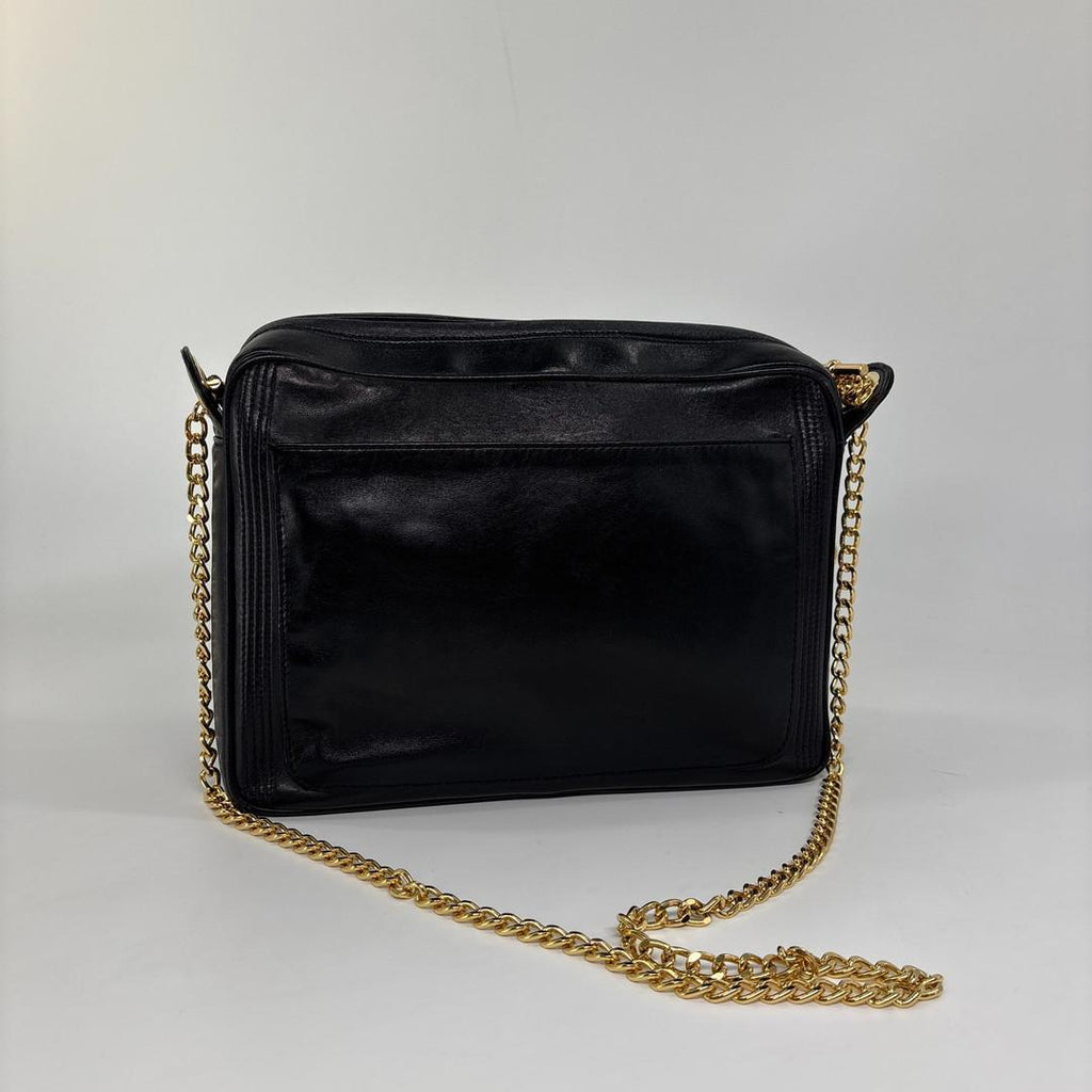 Chanel Lambskin CC Logo Shoulder Bag Black — view 5