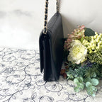 Chanel Chain Wallet Camellia Black Shoulder — view 6