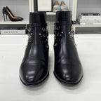 Hermes Leather Studded Belt Short Boots Black — view 4