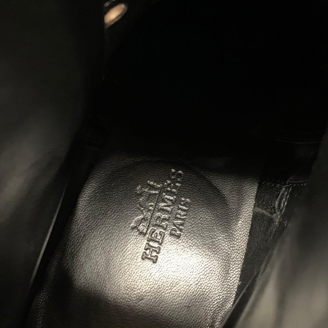 Hermes Leather Studded Belt Short Boots Black — view 8