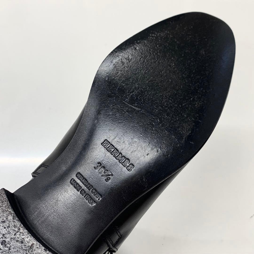 Hermes Leather Studded Belt Short Boots Black — view 9