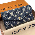 Louis Vuitton Monogram Jacquard Denim Portefeuille Sarah Blue Wallet