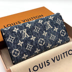 Louis Vuitton Monogram Jacquard Denim Portefeuille Sarah Blue Wallet — view 2
