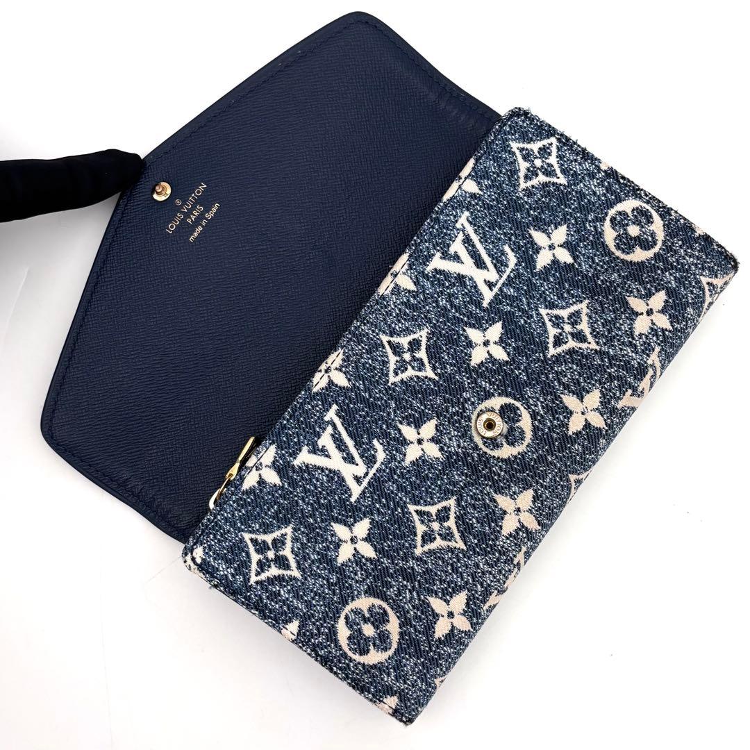 Louis Vuitton Monogram Jacquard Denim Portefeuille Sarah Blue Wallet — view 3