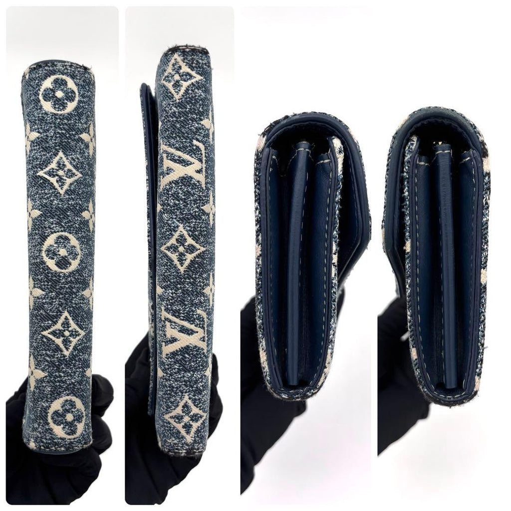 Louis Vuitton Monogram Jacquard Denim Portefeuille Sarah Blue Wallet — view 6