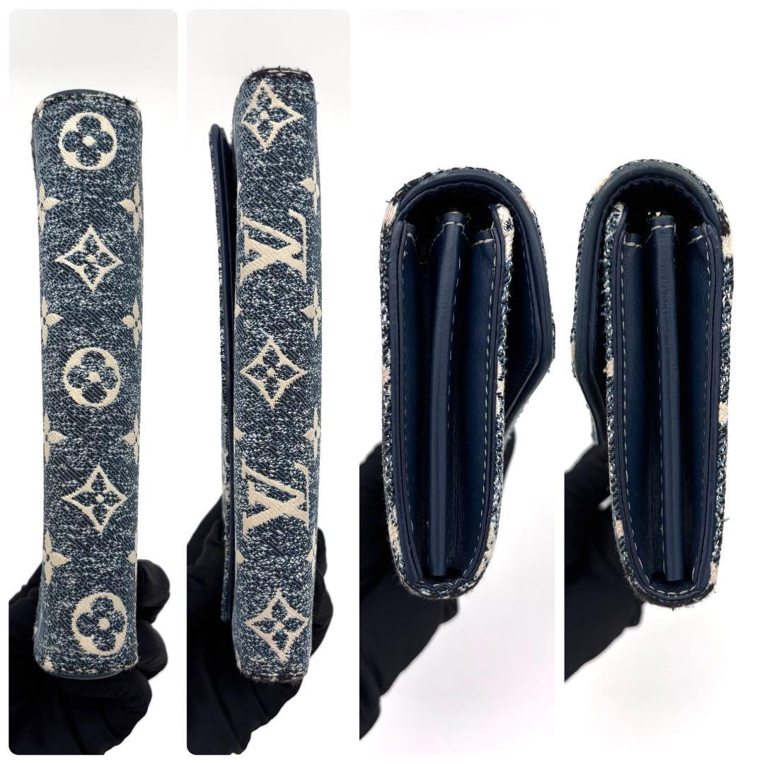 Louis Vuitton Monogram Jacquard Denim Portefeuille Sarah Blue Wallet — view 6