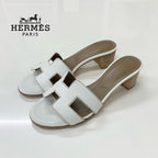 Hermes Oasis Leather Sandals White