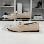 Hermes Colette Suede Roulis Buckle Moccasins Loafers Pink Beige — view 3