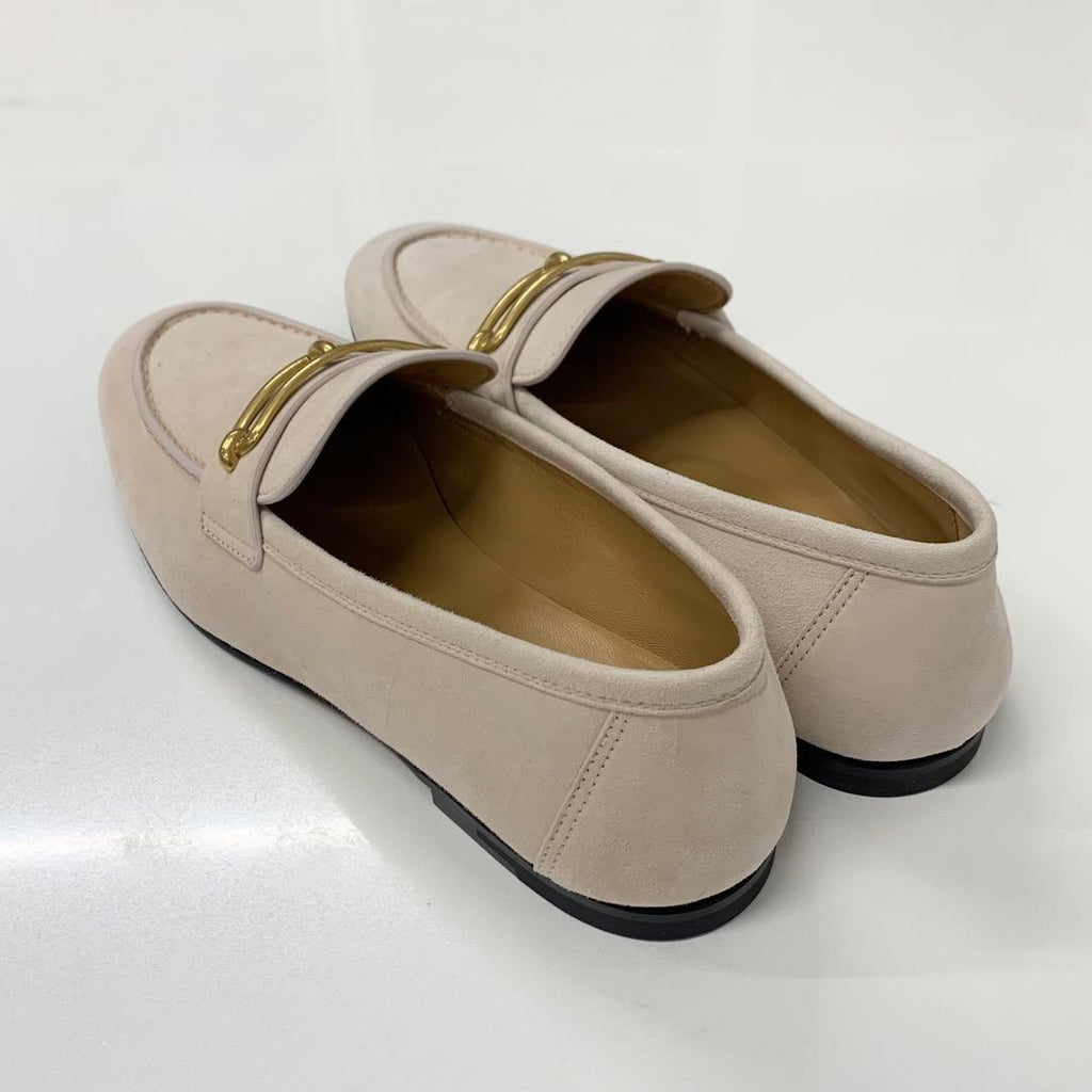 Hermes Colette Suede Roulis Buckle Moccasins Loafers Pink Beige — view 4
