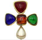 Chanel Gripoix Faux Pearl Cross Brooch — view 2