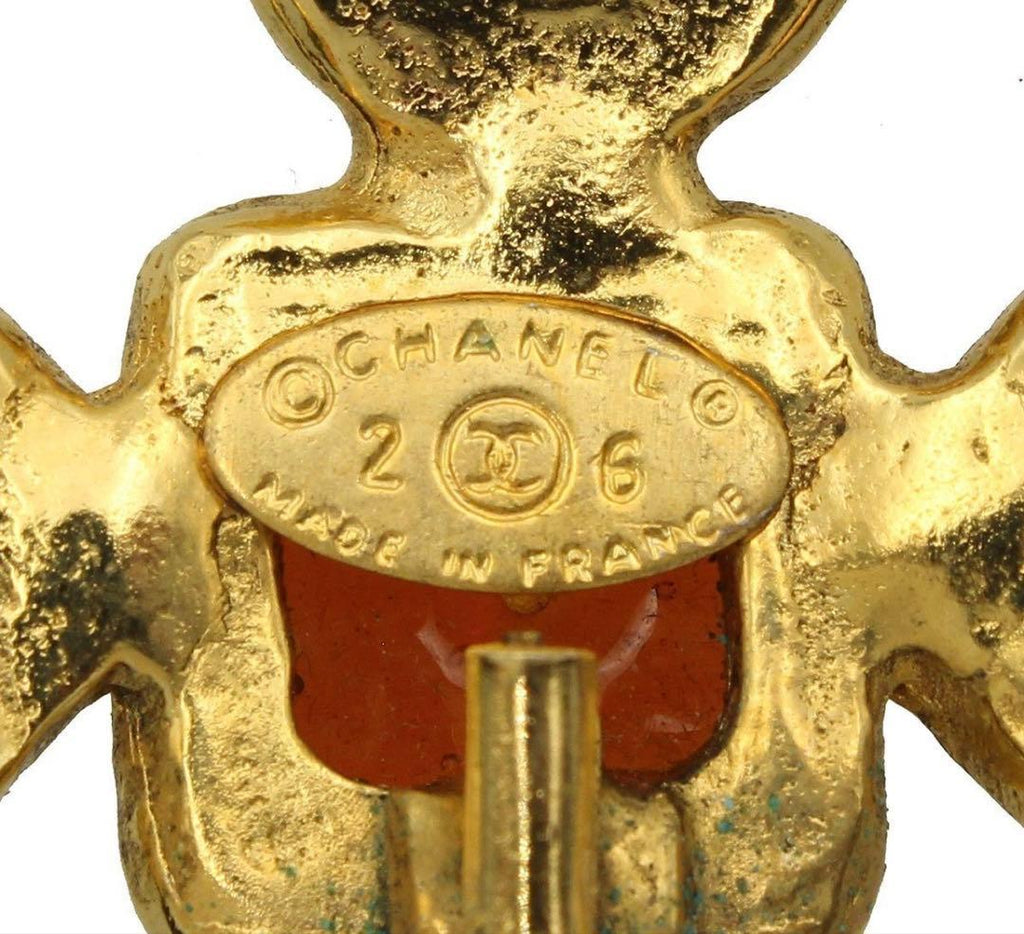 Chanel Gripoix Faux Pearl Cross Brooch — view 7