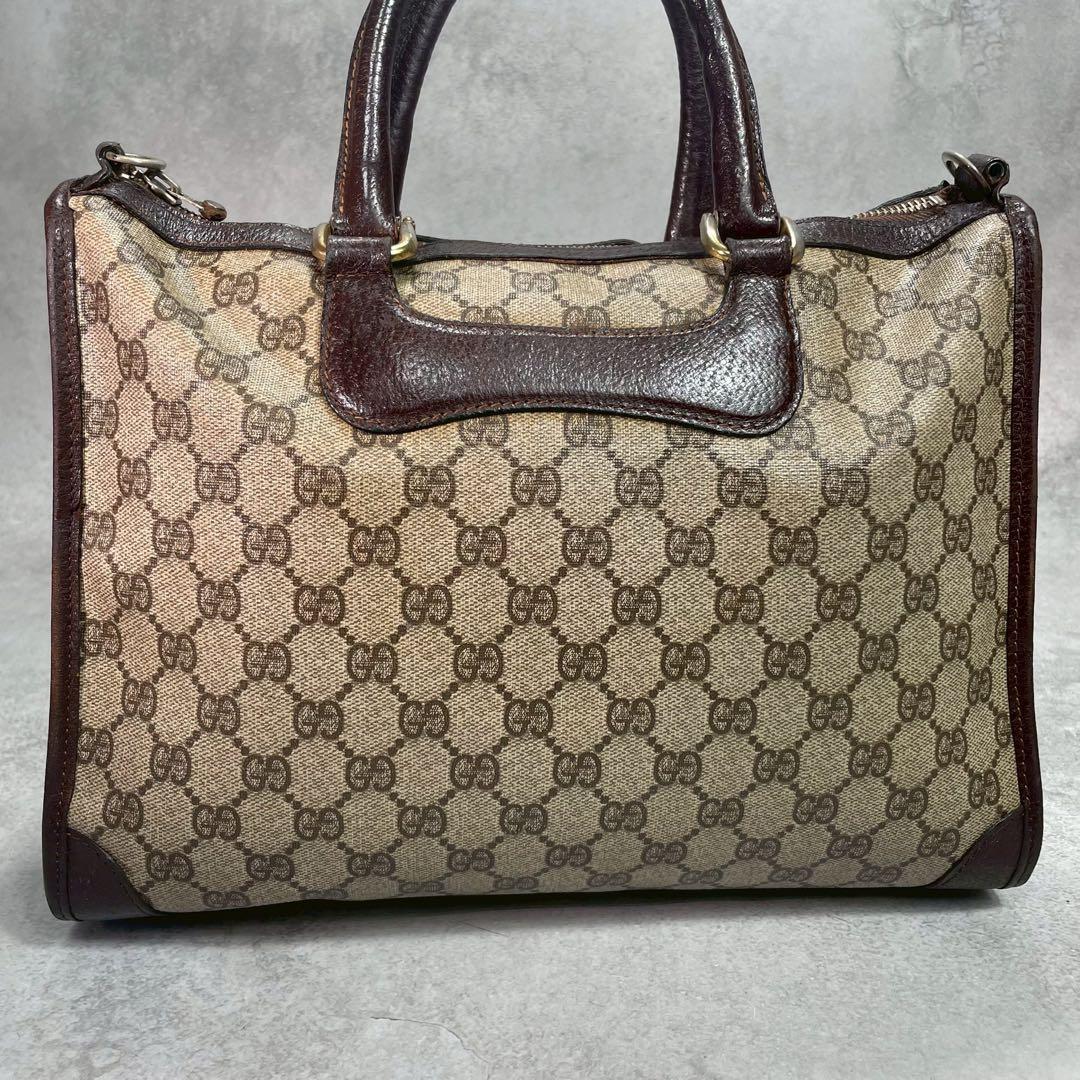 Gucci GG Handbag Brown Leather Logo Gold — view 2