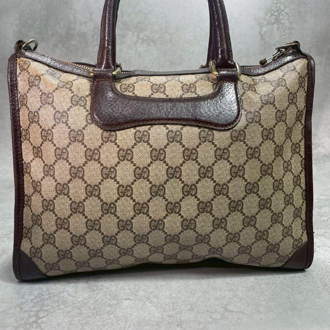 Gucci GG Handbag Brown Leather Logo Gold — view 3