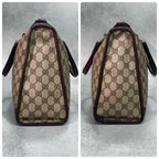 Gucci GG Handbag Brown Leather Logo Gold — view 7