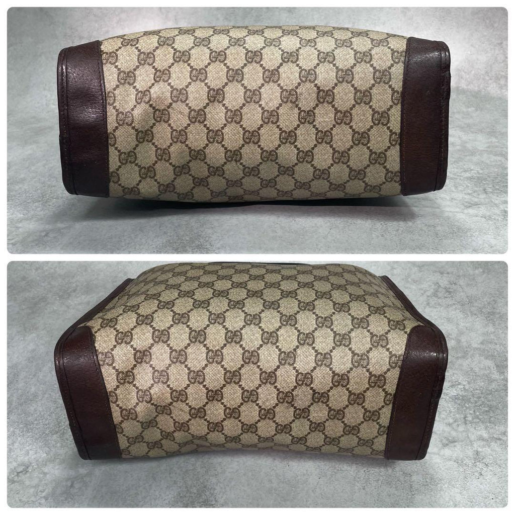 Gucci GG Handbag Brown Leather Logo Gold — view 8