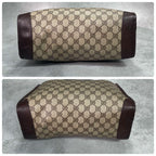 Gucci GG Handbag Brown Leather Logo Gold — view 8